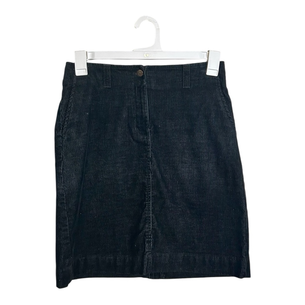 Vintage‎ Eddie Bauer Black Corduroy Stretch Skirt Size 6